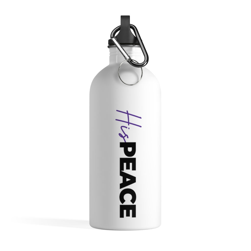 'His Peace' Stainless Steel Water Bottle - Purple