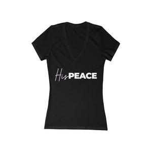 'His Peace' Short Sleeve Deep V-Neck Tee